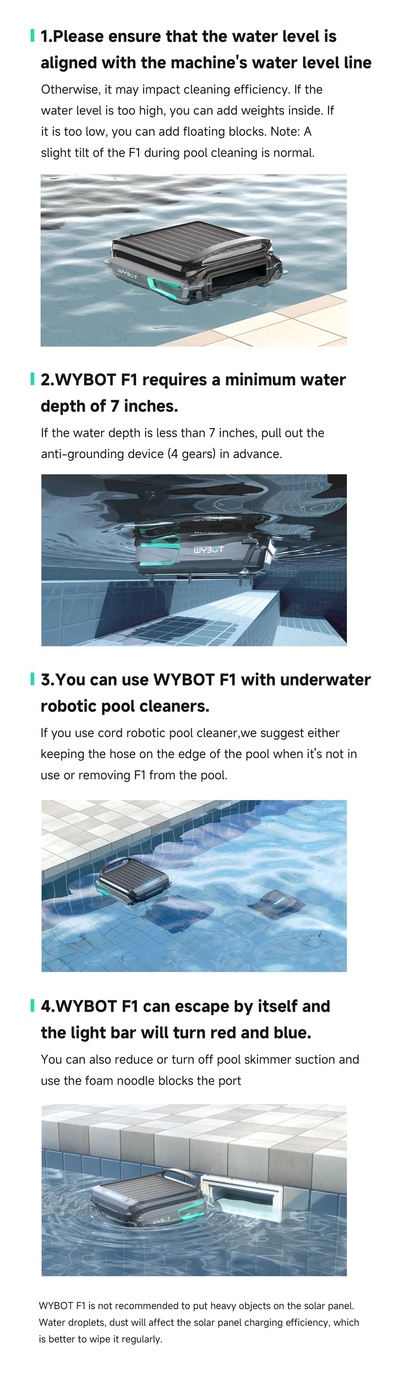 F1 Driver Pool Cleaner WYBOT F1 Pool Skimmer Solar Powered Robotic Cleaner – WYBOT CANADA