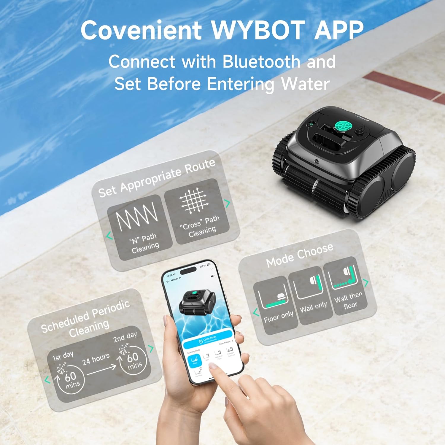 WYBOT C1 Cordless Robotic Pool Cleaner – WYBOT CANADA